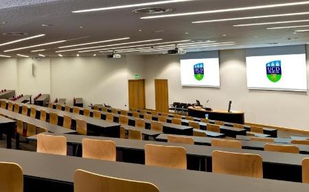 View of an empty auditorium in the O'Brien Centre